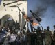 Gaza Demonstranten markieren das Jubiläum der Balfour-Erklärung durch das Verbrennen von Flaggen