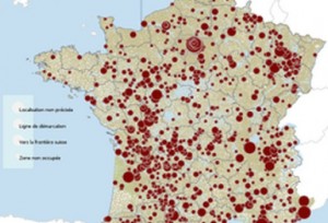 Interactive Karte von im Holocaust deportierten Kindern aus Frankreich. Foto: Screenshot