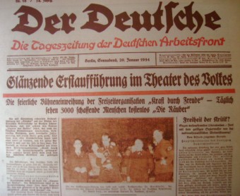 "Der Deutsche", Ausgabe von Sonnabend, 20. Januar 1934. Foto: Archiv/RvAmeln
