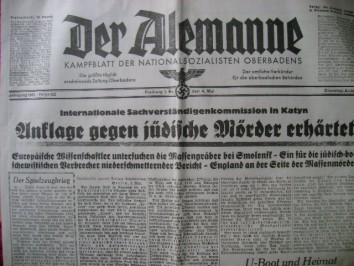 Der Alemanne, Ausgabe vom 4. Mai 1943. Foto: Archiv/RvAmeln