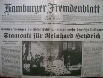 "Hamburger Fremdenblatt", Ausgabe von Mittwoch, 10. Juni 1942. Foto: Archiv/RvAmeln