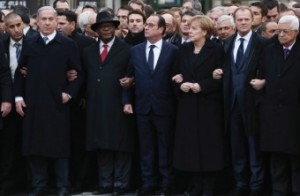 Marsch gegen Terrorismus in Paris Frankreich