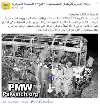 Fatah Facebook-Post lobt Mughrabi Massaker. Palestinian Media Watch