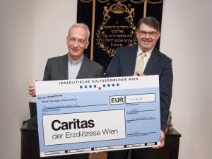 Jüdische Gemeinde spendet an Caritas. Foto: Facebook