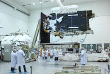 Entwicklung des AMOS-6 Satelliten. Foto: Spacecom