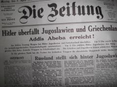 "Die Zeitung" aus Londone vom 7. April 1941. Foto: Archiv/RvAmeln