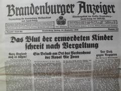 Brandenburger Anzeiger von Freitag, 20. September 1940. Foto: Archiv/RvAmeln