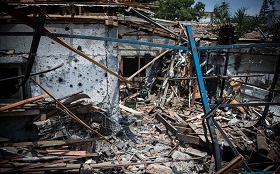 Durch Raketen aus dem Gazastreifen zerstörtes Haus. Foto: ZAHAL