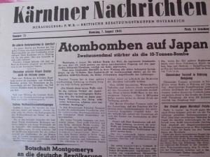 Kärtener Nachrichten 16.05.1945. Foto: Archiv/RvAmeln