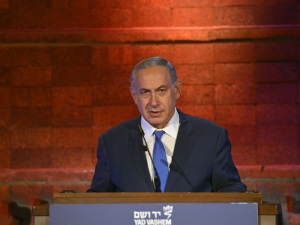 PM Netanyahu bei seiner Rede in Yad Vashem.
