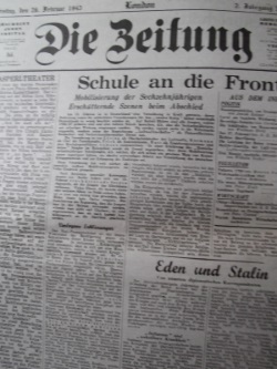 Die Zeitung Freitag 25 Februar 1943. Foto: Archiv/RvAmeln